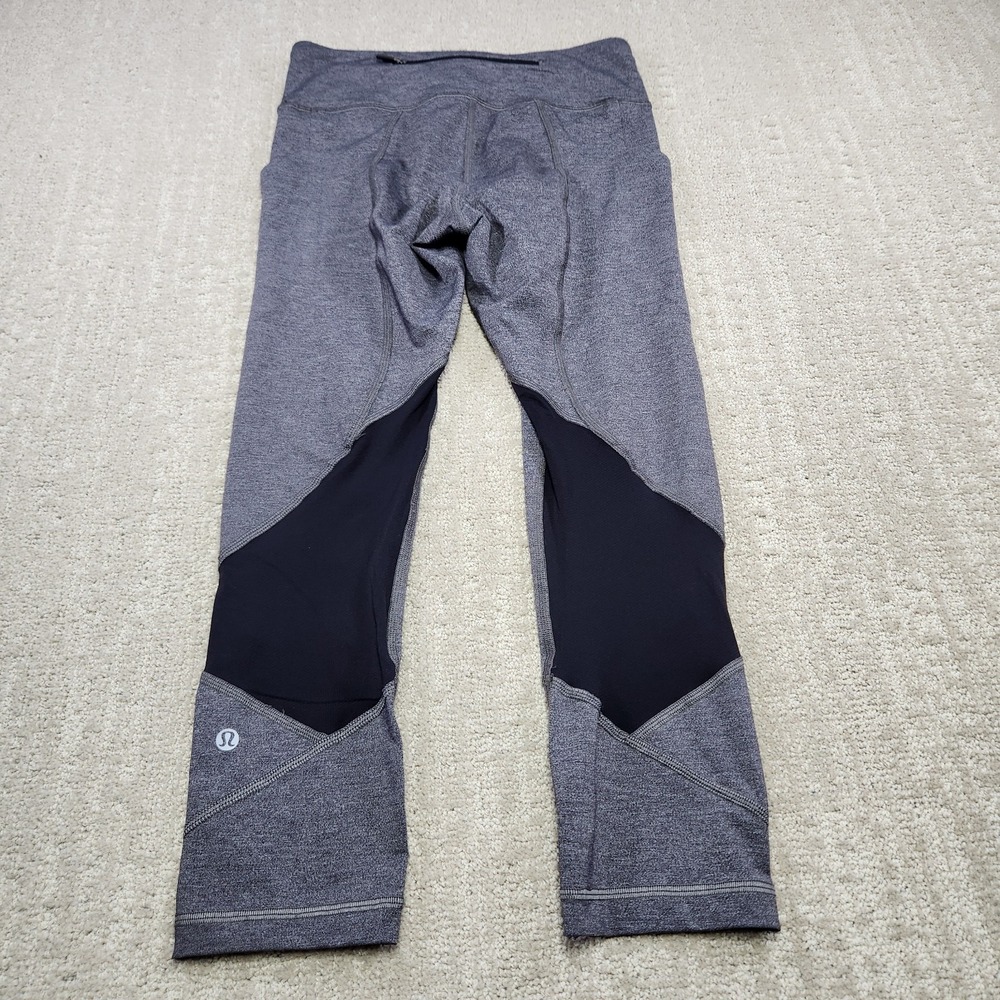 Lululemon Pants Women 4 Pace Rival Crop 22" Gray Running Training Athleisure